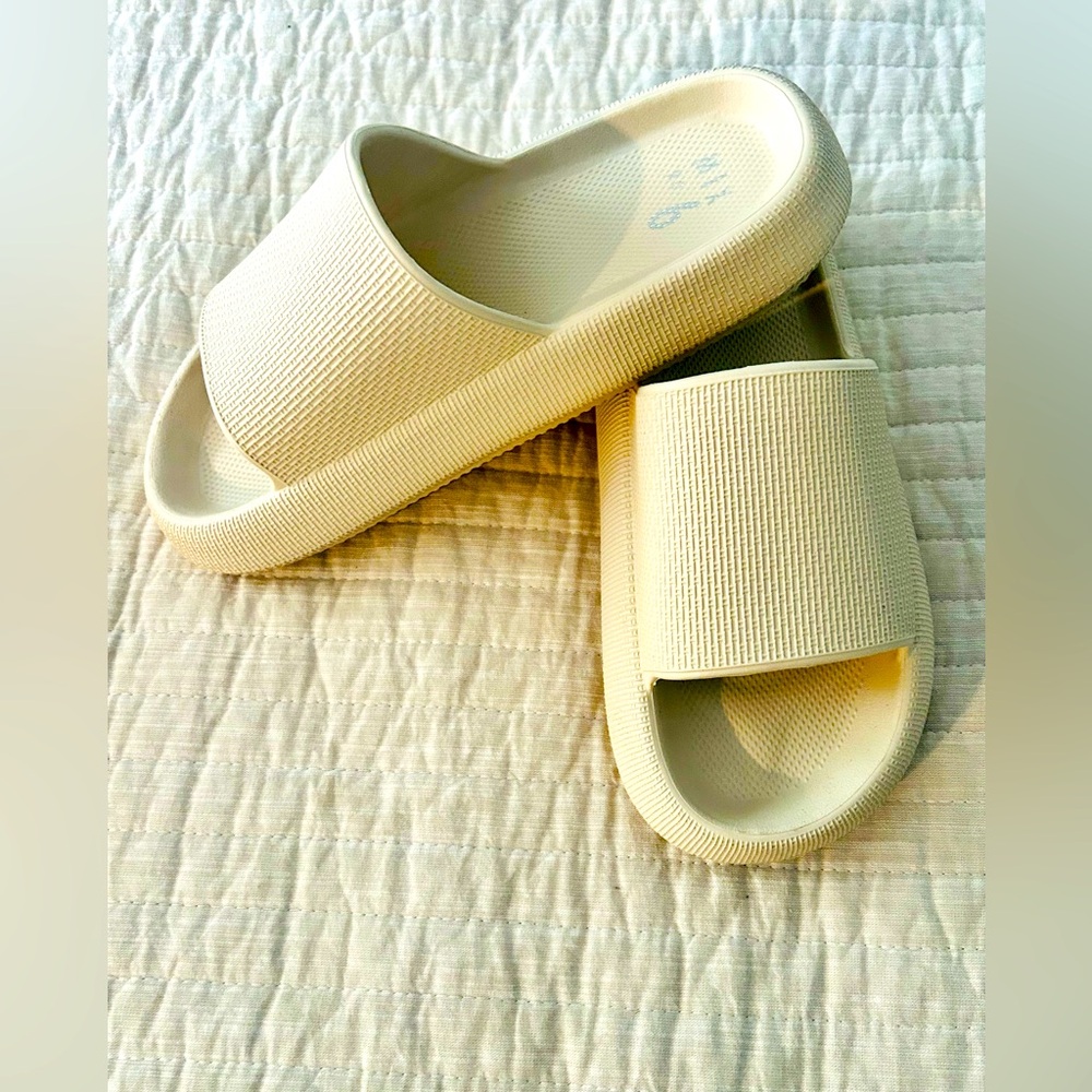 Cream Slide Sandals